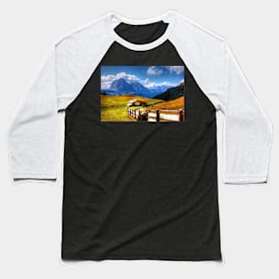 A-picturesque-scene-of-a-wooden-fence Baseball T-Shirt